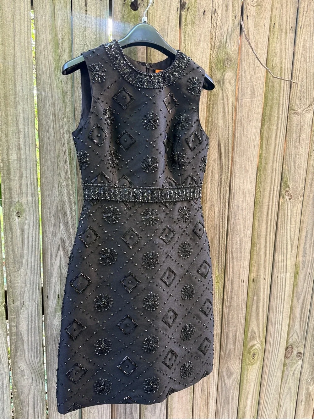 Tory Burch Black Beaded Sleeveless Dress